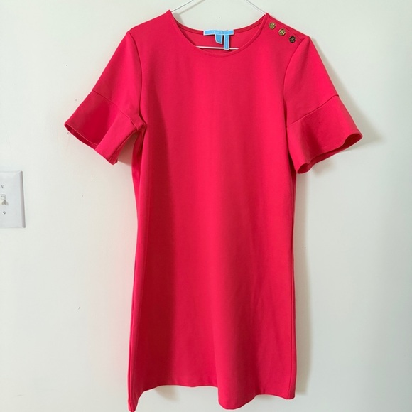 Draper James Bell Sleeve Fuchsia Pink Shift Dress - Picture 3 of 7